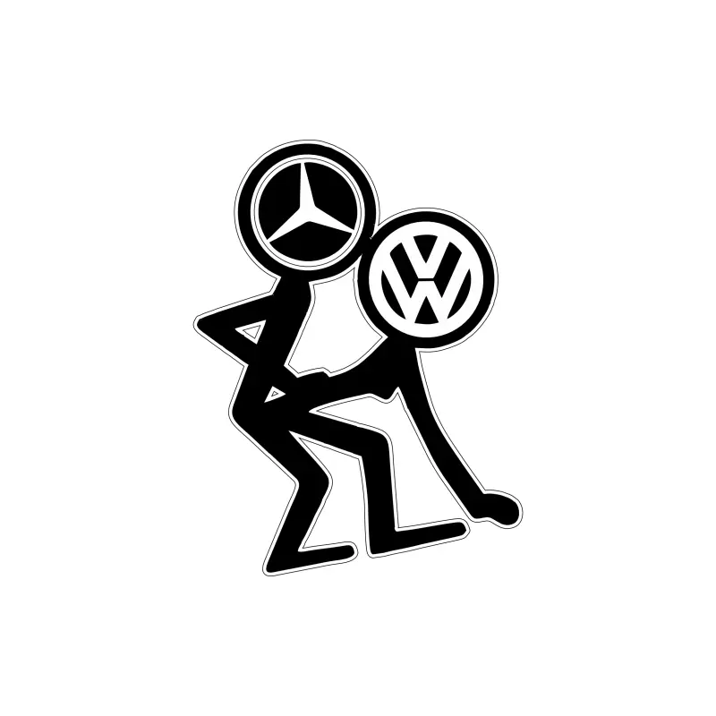 Mercedes vs volkswagen, autocolant, dimensiune 115x80 mm, model 068